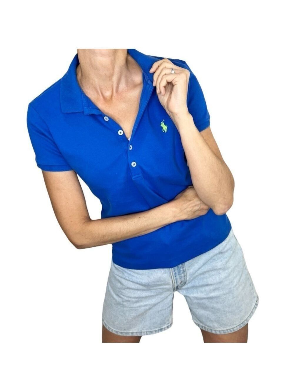 Ralph Lauren Blue Label cobalt blue short sleeve slim fit polo shirt L
